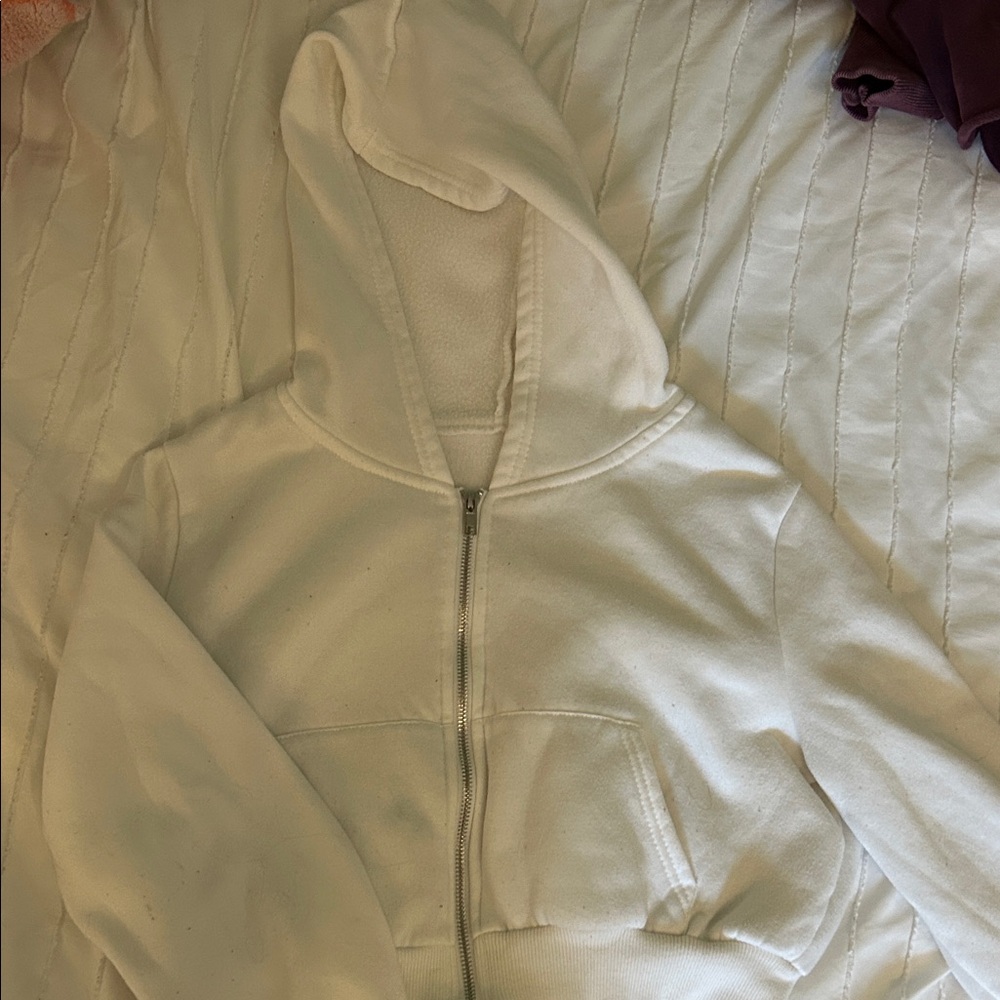 White Zip-Up Hoodie